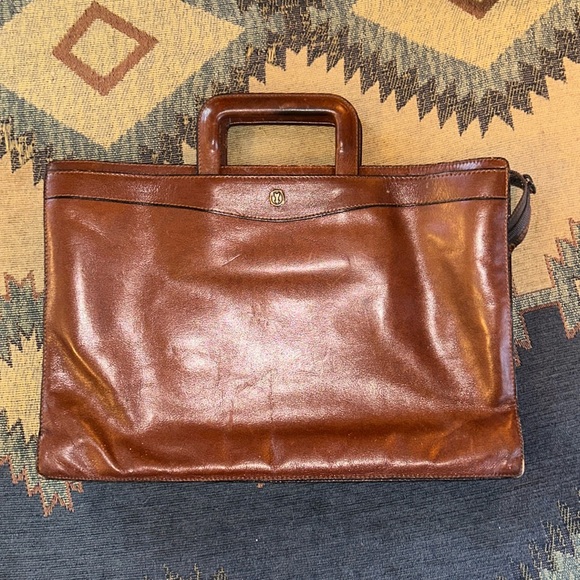 GOLDPFEIL Authentic Burgundy Leather Briefcase (Missing Shoulder Strap) - Picture 8 of 12